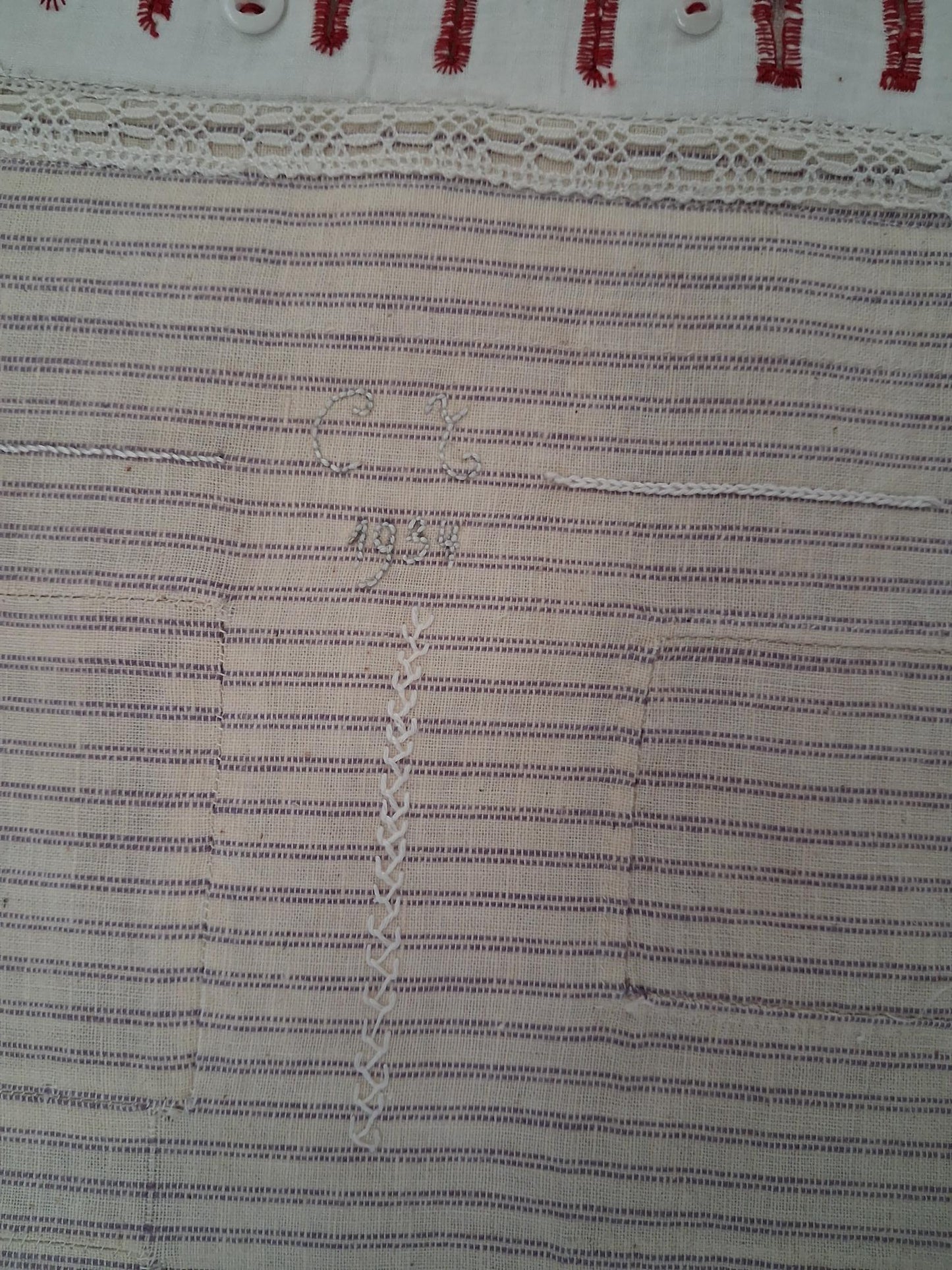 Travaux d'exercices de couture et de broderies écolière