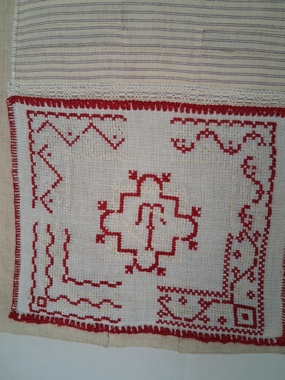 Travaux d'exercices de couture et de broderies écolière