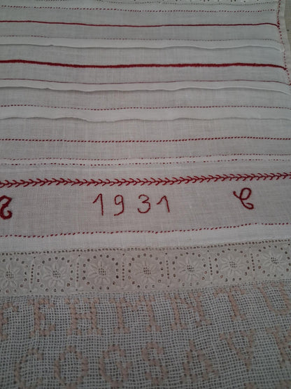Travaux d'exercices de couture et de broderies écolière
