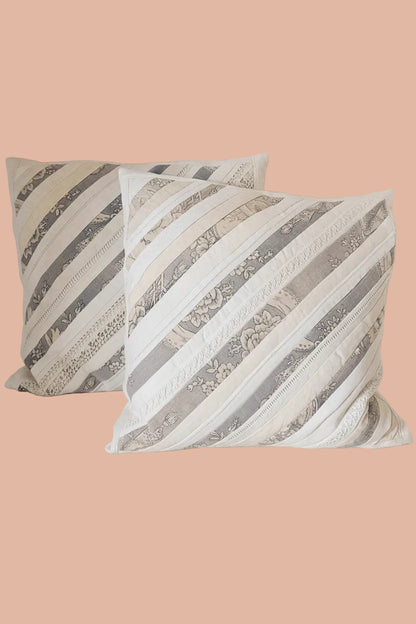 LOT DE 2 HOUSSES DE COUSSINS 55 X 55